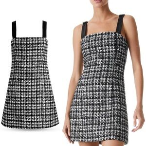 Alice + Olivia Bonita Wide Strap Tweed A-Line Mini Dress - 2